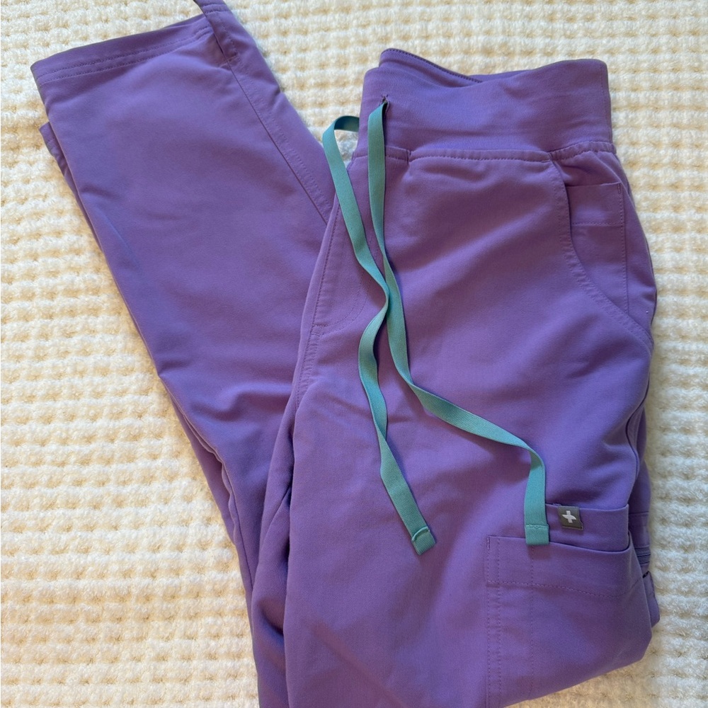 Figs high waisted yola small petite lilac dawn